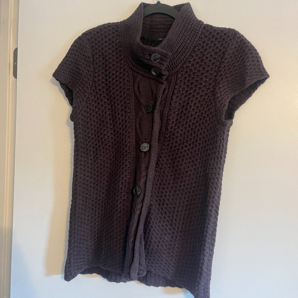 Calvin Klein Women's Size M Cap Sleeve Wool Blend Cardigan